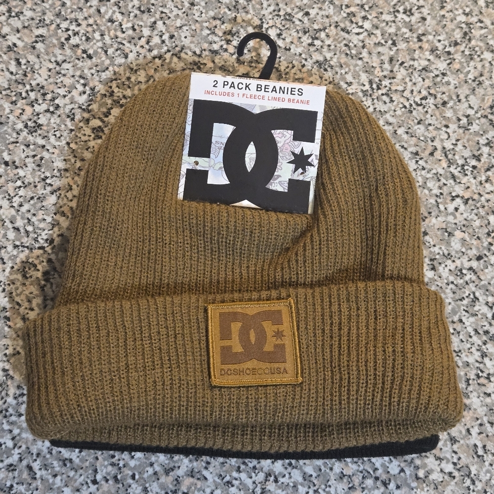 DC Brown Fleece & Black Beanies